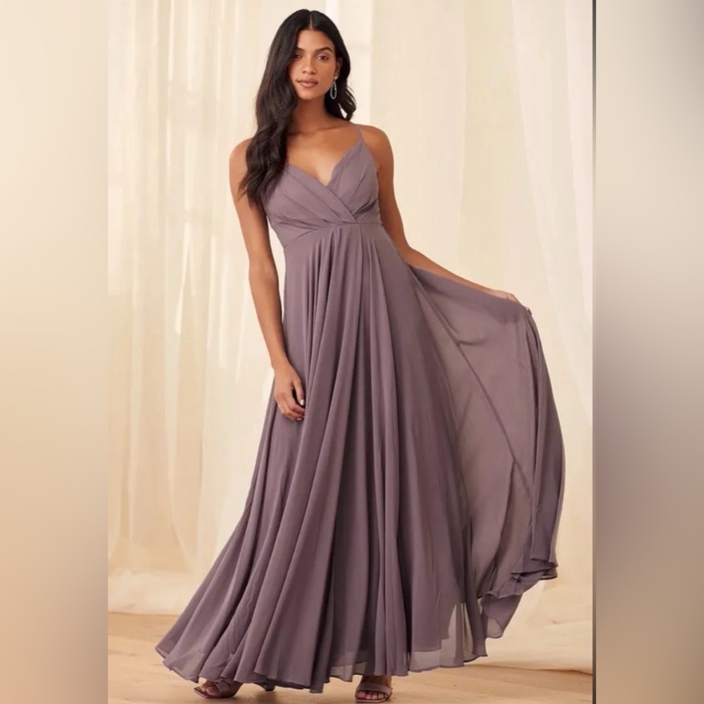 Lulu's Dusty Mauve Spaghetti Strap Maxi Dress